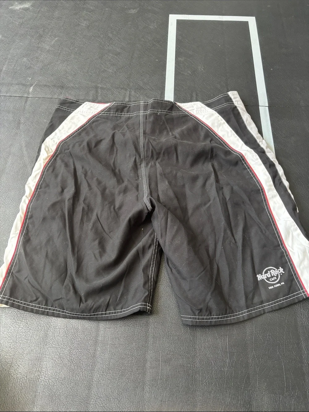 Hard Rock Cafe Black Red and White Men’s Swim Board Shorts